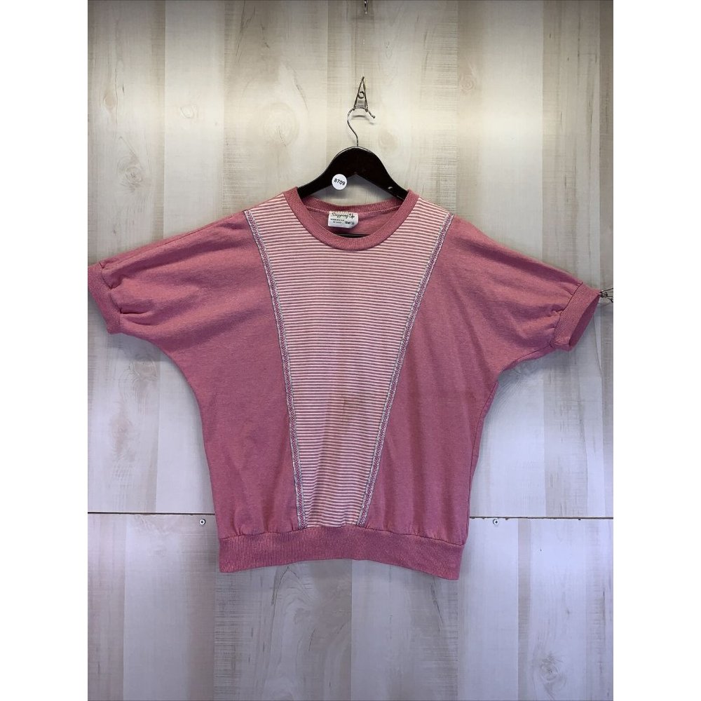 Vintage 1980-90s Stepping Up Womens Pink Short Sleeve Top 18w/38 USA Made-8709